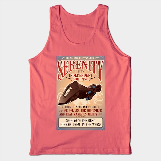 Firefly Serenity Shipping Tank Top by CuddleswithCatsArt